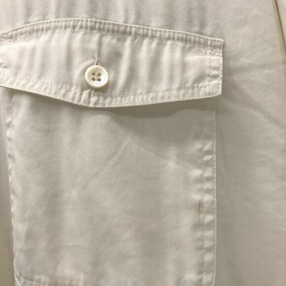 Piazza Sempione Button Down Shirt Womens 6 Italian 42 Ivory  Long Sleeve AS IS - Picture 11 of 12